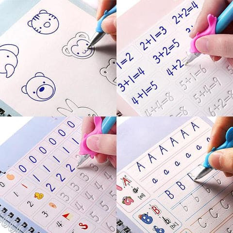 SET DE 4 CUADERNOS MÁGICOS DE CALIGRAFÍA
