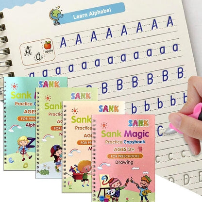 SET DE 4 CUADERNOS MÁGICOS DE CALIGRAFÍA